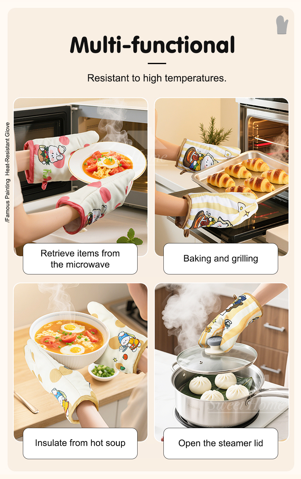 Famous Painting Heat-Resistant Glove-7